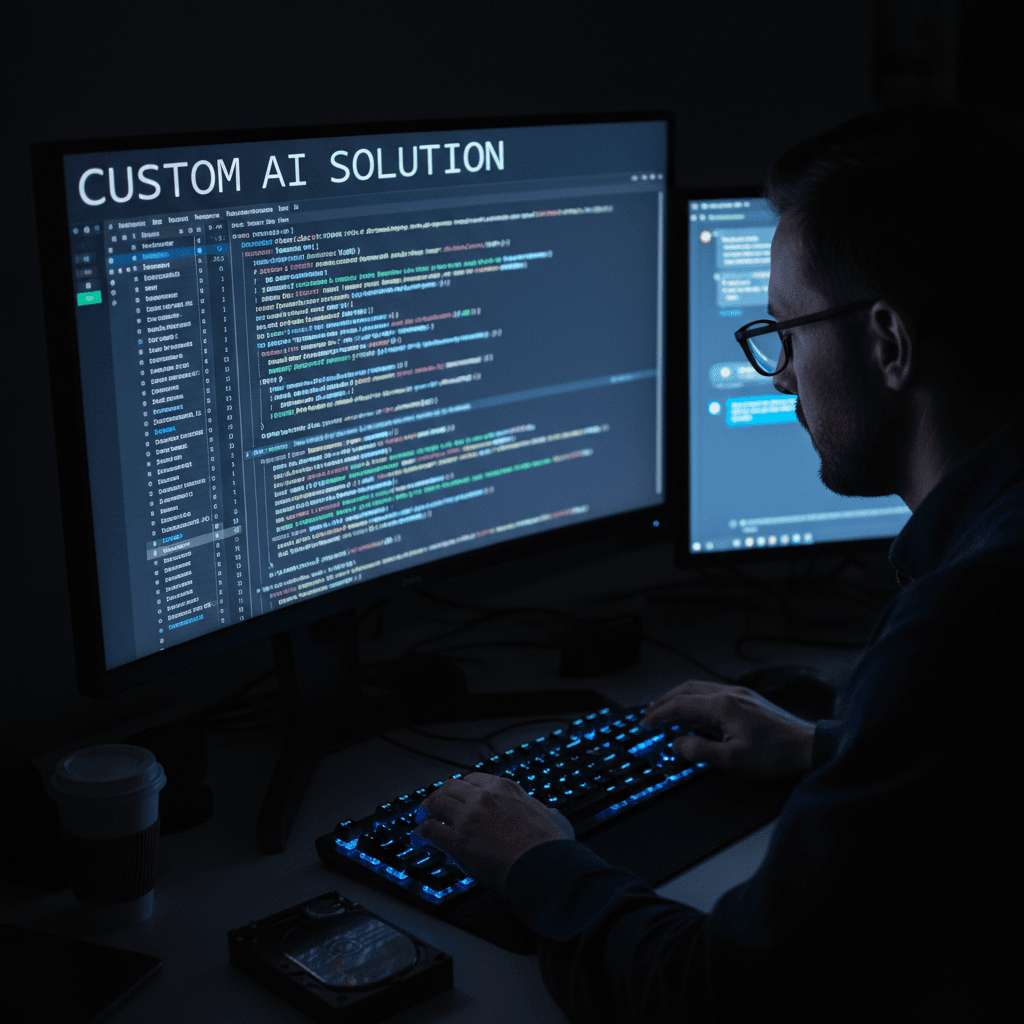 Programmiererin optimiert KI-Automatisierung für Unternehmen