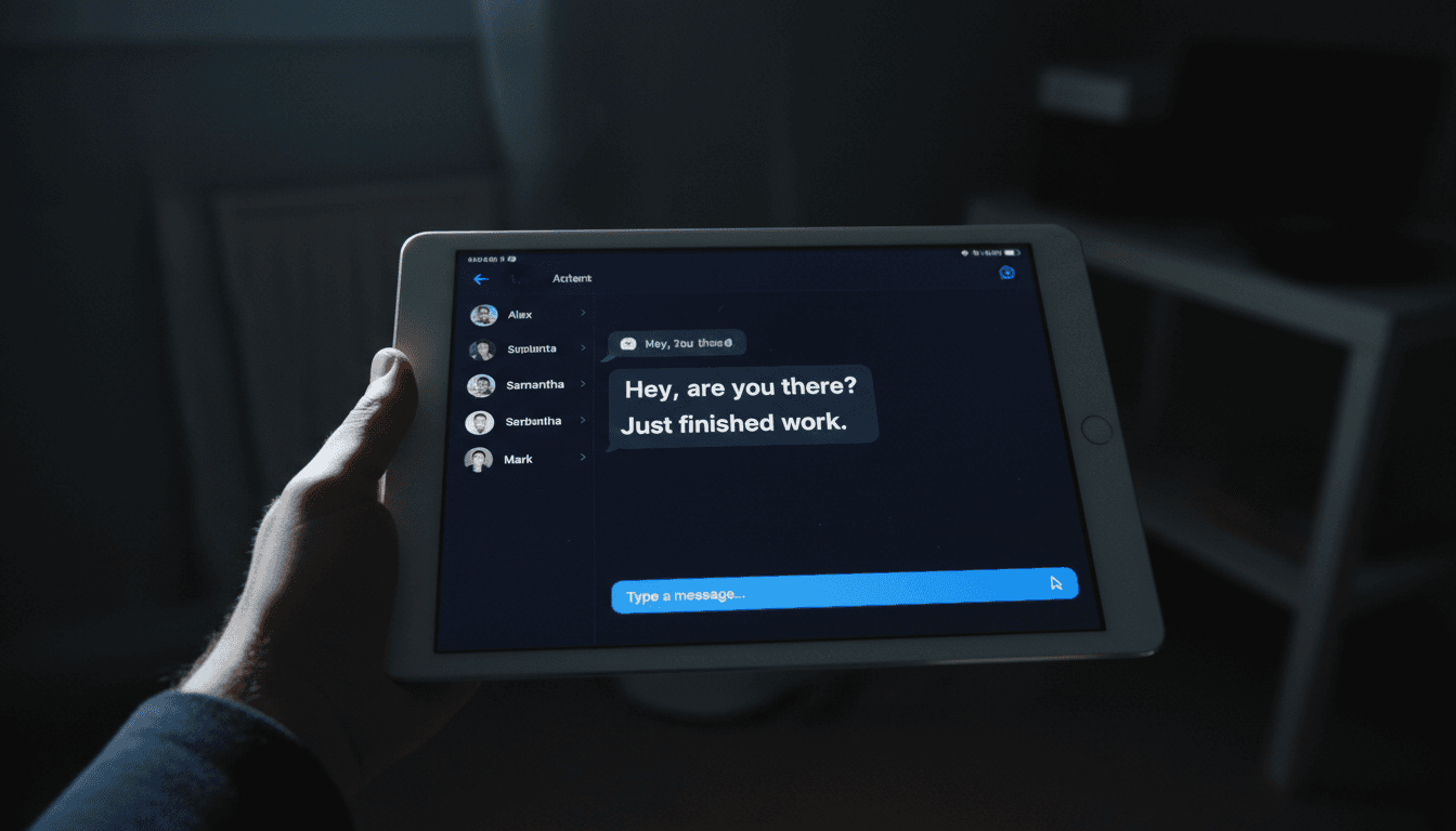 KI-Chat-Oberfläche auf einem Tablet