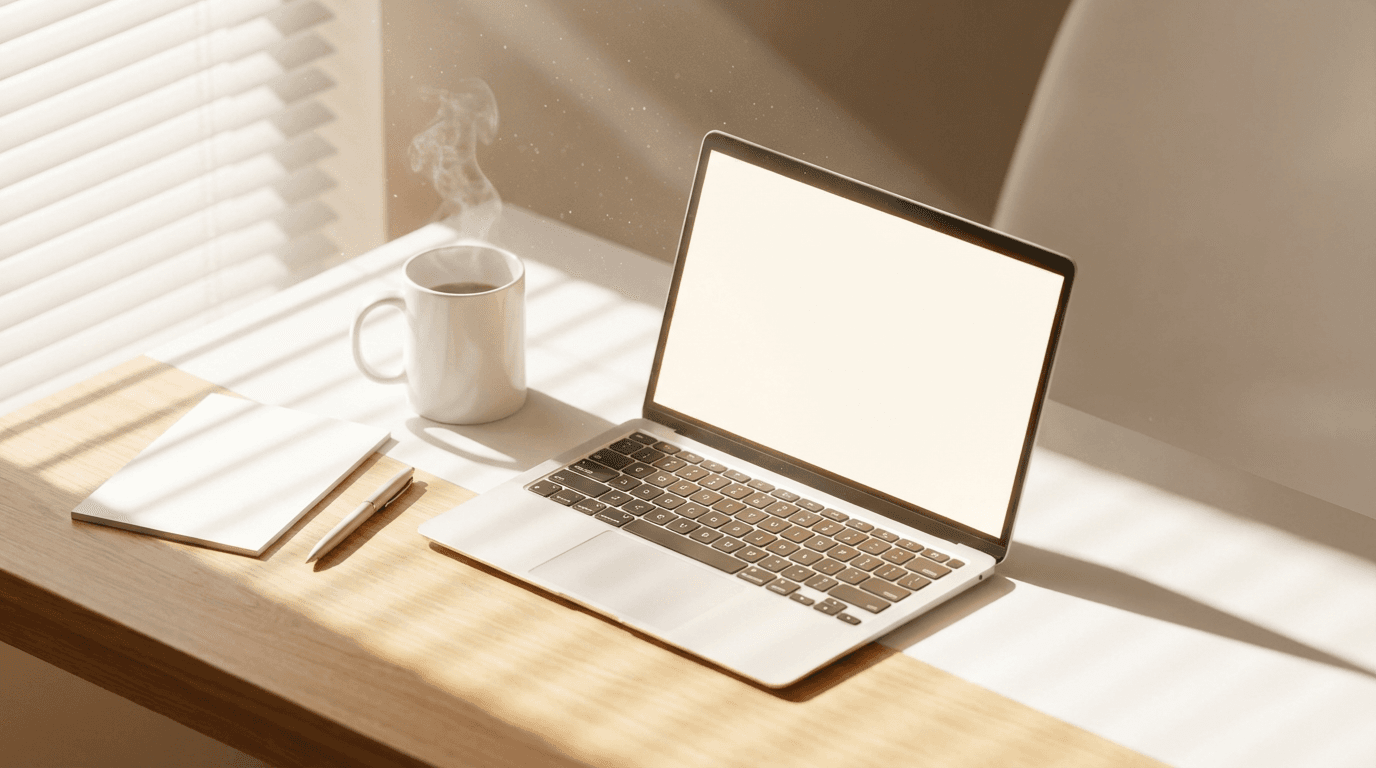 Professionelle arbeitet konzentriert am Laptop, während KI-gesteuerte Kundenanfragen bearbeitet werden